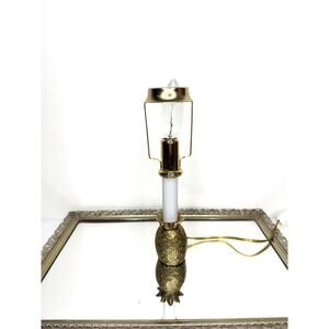 Vintage Hollywood Regency Mid-Century Brass Pineapple Table Top Lamp - Brass Pin